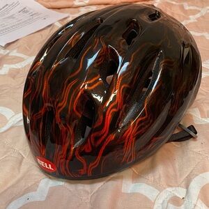Bell Youth Bicycle Helmet – Black with Red/Orange Flames (Good Condition)